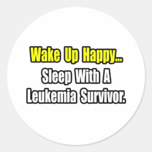 Slaap met een overlevende leukemie ronde sticker