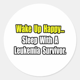Slaap met een overlevende leukemie ronde sticker