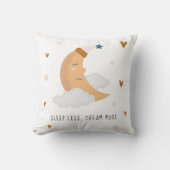 Slaap minder droom meer gepersonaliseerd naamkusse kussen (Voorkant)