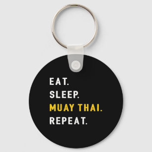 Slaap Muay Thai Grappig Mma Kickboksen Eten Sleutelhanger