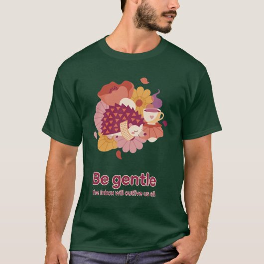 Slaap Murige Egel Papaver Flat Vector T-shirt (Voorkant)