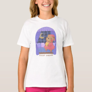 Slaap Muts: Illustratie van een teddybeer T-shirt