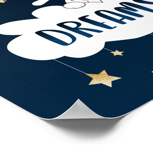 Slaap Muts Konijn Blauwe Aangepaste Poster (Hoek)