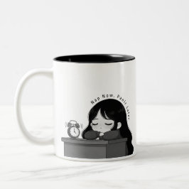Slaap Nu, Panik Later Herkenbare Chibi Meisjes Ill Tweekleurige Koffiemok