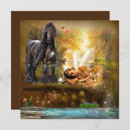 Slaap om te dromen Fee en Paard Fantasie (Voorkant / Achterkant)