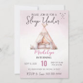 Slaap onder Boho-tent Slaapfeestje Laat Overblijve Kaart (Voorkant)