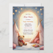 Slaap onder de gezellige pyjama partij voor meisje kaart (Voorkant)