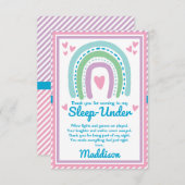 Slaap onder de helft slaap over de regenboog bedankkaart (Voorkant / Achterkant)