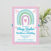 Slaap onder de helft slaap over de regenboog kaart (Staand voorkant)