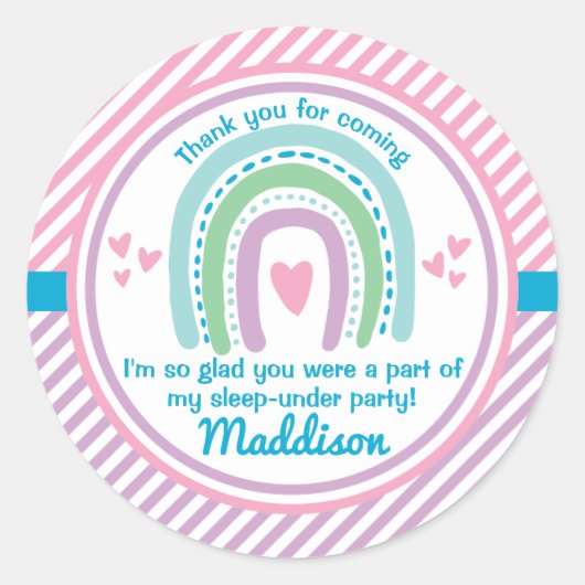 Slaap onder de helft slaap over de regenboog ronde sticker (Voorkant)