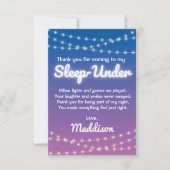 Slaap onder de helft Slaap over Lichten Party Bedankkaart (Voorkant)