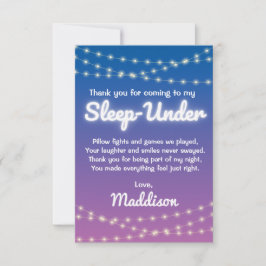Slaap onder de helft Slaap over Lichten Party Bedankkaart