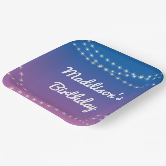 Slaap onder de helft Slaap over Lichten Party Papieren Bordje (Gebogen)