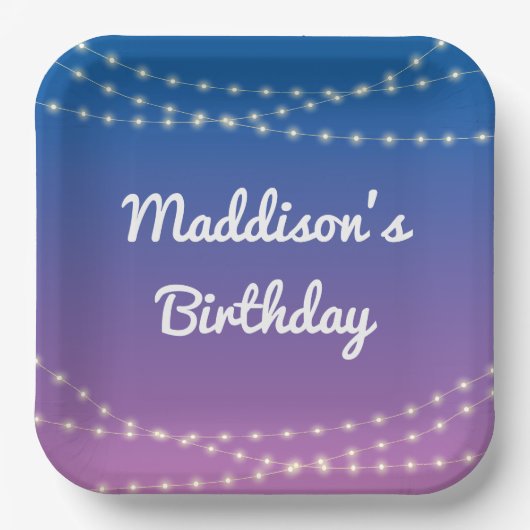 Slaap onder de helft Slaap over Lichten Party Papieren Bordje (Voorkant)