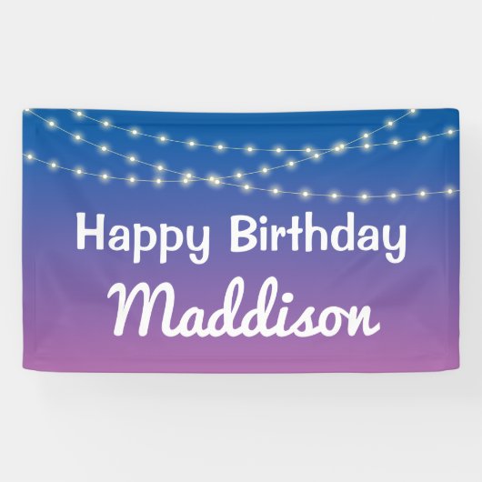 Slaap onder de helft Slaap over Lichten Party Spandoek (Horizontaal)