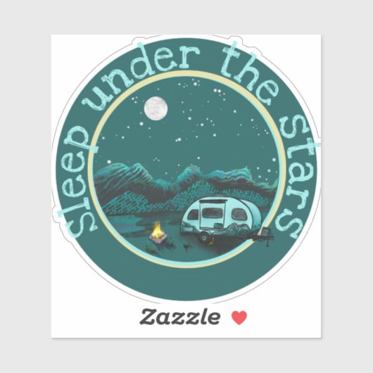 Slaap onder de sterren RV Sticker (Vel)