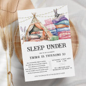 Slaap onder Leuk Boho Sleepover Verjaardagsfeest Kaart