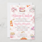 Slaap onder Pizza Party Meisjes Verjaardag Kaart (Voorkant)