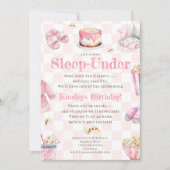 Slaap onder snacks partij meisjes verjaardag kaart (Voorkant)