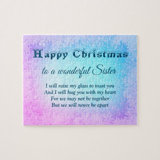 Slaap op afstand Happy Kerstzuster Legpuzzel (Horizontaal)