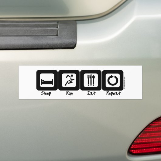 Slaap op Eat Herhalen Bumpersticker (Op auto)