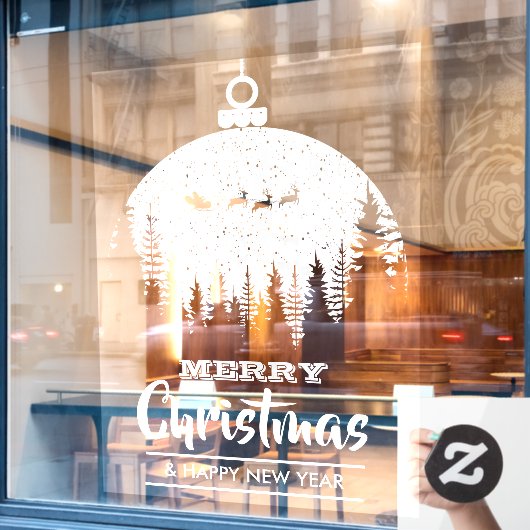 Slaap-ornament-feestdag voor vrolijk kerstfeest raamsticker (Cafe Raam)