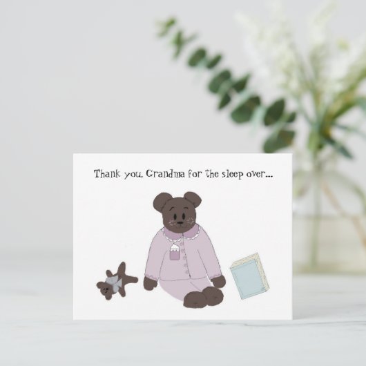 Slaap over dankzij briefkaart (Staand voorkant)