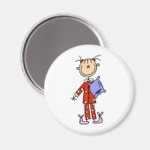 Slaap over meisje in haar pyjama magneet (Voorkant / Achterkant)