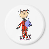 Slaap over meisje in haar pyjama magneet (Voorkant)