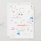 Slaap over Slumber Birthday Party Sketch Invite Kaart (Achterkant)