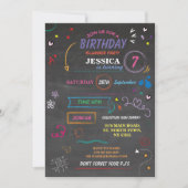 Slaap over Slumber Birthday Party Sketch Invite Kaart (Voorkant)