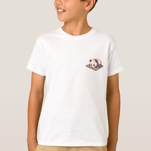 Slaap Panda Geweven Mat Kinderen T-shirt (Voorkant)
