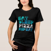 slaap-pizza herhalen Tri-Blend shirt (Voorkant)