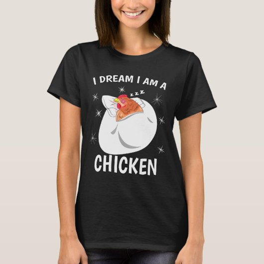 Slaap Pj Pyjama Top Ik droom dat ik een kip ben (Voorkant)