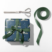 Slaap Polar Beer Winterbos Blauw Cadeaupapier