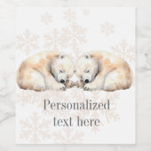 Slaap Polar Beren Gift Label Wijn Etiket (Enkel label)