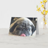 slaap pug notecard kaart (Gele Bloem)