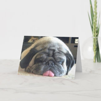 slaap pug notecard kaart