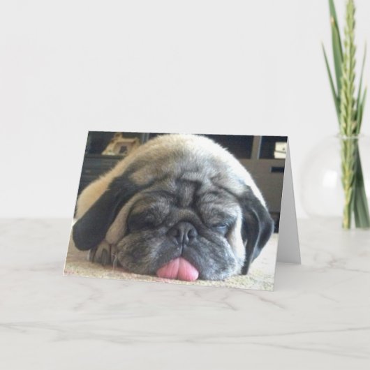 slaap pug notecard kaart (Voorkant)