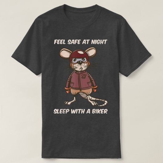 Slaap 's nachts op met een bikermuis t-shirt (Design voorkant)