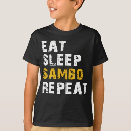slaap sambo-herhaling eten t-shirt (Voorkant)