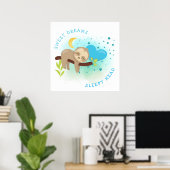 Slaap Slaap Sweet Dreams Slapy Head Baby Boy Poster (Thuiskantoor)