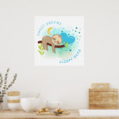 Slaap Slaap Sweet Dreams Slapy Head Baby Boy Poster (Keuken)