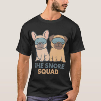 Slaap Squad Slaap Franse Bulldog en Pug Hond Lo T-shirt