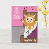 Slaap Stealing Monster Moederdag Kaart (Gele Bloem)