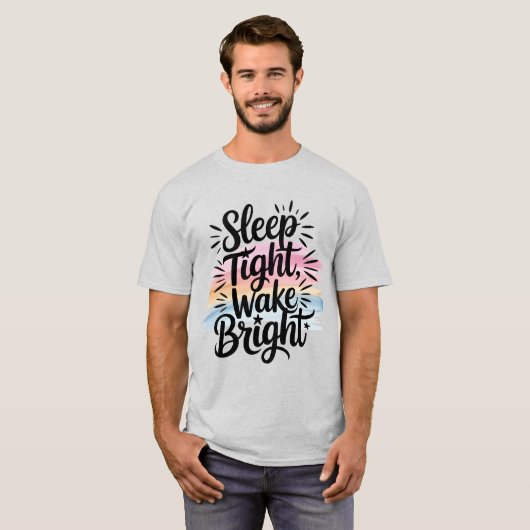 Slaap strak, Wake Bright - Waterverf Dromerig T-shirt (Voorkant volledig)