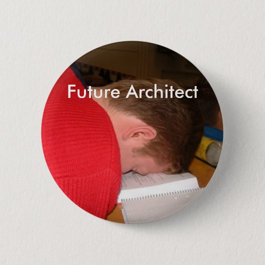 Slaap_student, Toekomstige Architect Ronde Button 5,7 Cm (Voorkant)