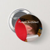 Slaap_student, Toekomstige Architect Ronde Button 5,7 Cm (Voorkant /achterkant)