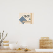 Slaap Studeren Herhalen Studentenhuis Minimalistis Poster (Keuken)