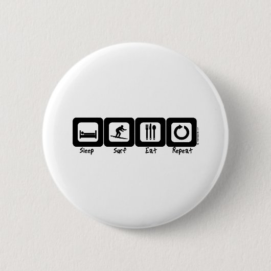 Slaap Surf Eat Herhalen Ronde Button 5,7 Cm (Voorkant)